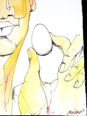 RUN Sketch-Man, Egg, Saucepan (Detail Signature)