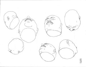 UNGA Sketch-Falling Heads Scan