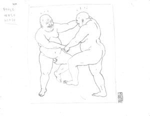 UNGA Sketch-Two Dancing Men Scan