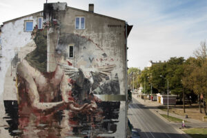 Lodz Murals finished wall by Gonzalo Borondo Photo by Lodz Murals